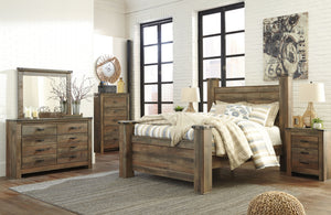  this queen poster bed matches your authentic sense of taste. Rustic finish