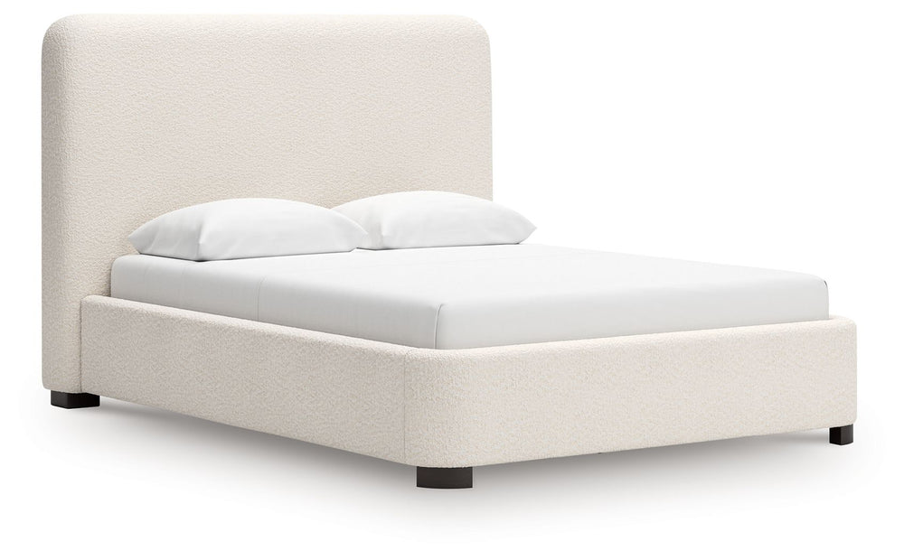 Casual, modern and inviting. Three words perfectly capture the essence of this queen upholstered bed. Soft and easy to maintain, the Next-Gen Nuvellaâ„¢ performance fabric gracing the cushioned wing bed infuses a laid-back yet contemporary look and feel t