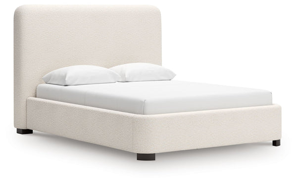 Casual, modern and inviting. Three words perfectly capture the essence of this queen upholstered bed. Soft and easy to maintain, the Next-Gen Nuvellaâ„¢ performance fabric gracing the cushioned wing bed infuses a laid-back yet contemporary look and feel t