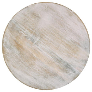 Dianella - Round Pedestal Base Accent Side Table - White Washed