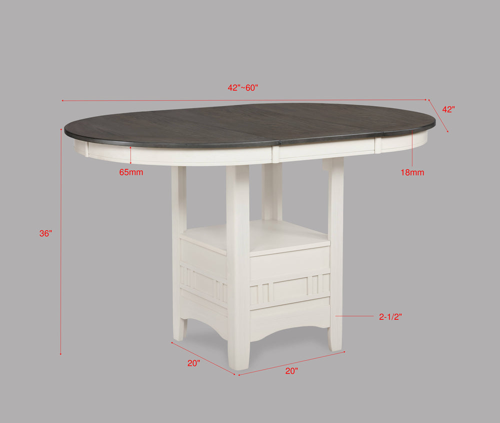 Discover practicality and style with our dining group. With a straightforward design, boasting a rich, dark tabletop contrasted with a white base and chairs, this set is perfect for everyday meals and casual gatherings. The grid-back chairs offer supporti