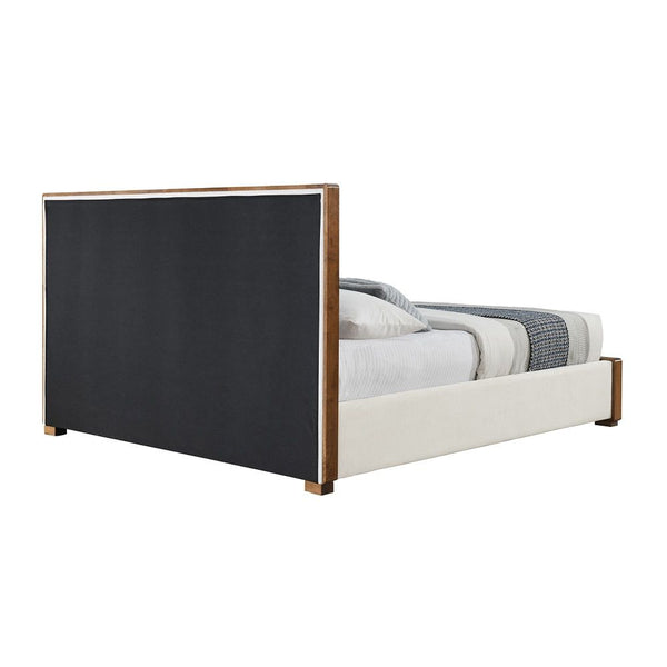 Kaleea - Eastern King Bed - Beige & Walnut