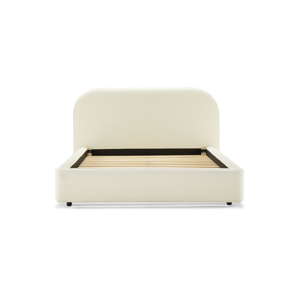 Transform your bedroom into a sanctuary of comfort and style with the Arden bed. Wrapped in luxurious beige fabric, this bed exudes elegance and tranquility. Its minimalist design complements any decor, while the sturdy frame ensures lasting durability. P