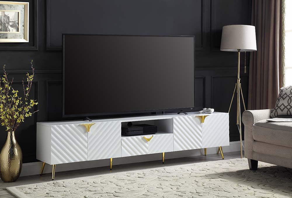 Gaines - TV Stand - White - 79-"
