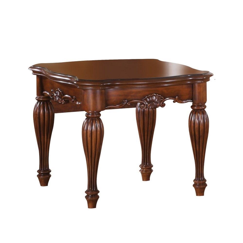 This Dreena occasional table will give your living room a stylish update. Decorative carving accents carved apron with accent details along its turned fluted legs to further intensify the traditional design and graceful sophistication.<br/><br/><b>Product