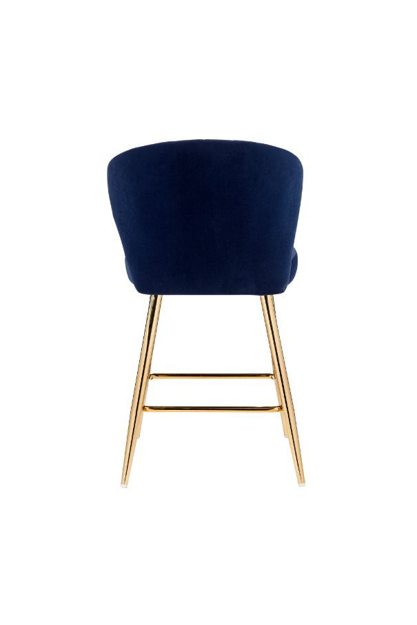 With elegant support and tempting textures, the Rizgek Counter Height Chair makes your dining party more perfect. Metal splayed legs showcases a clean-lined modern silhouette in a lustrous gold finish, with added footrest for optimal comfort. Upholstered 