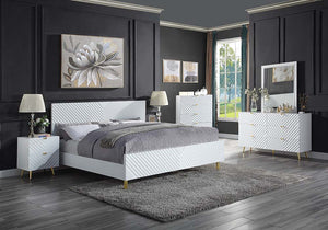 Gaines - Queen Bed - White High Gloss Finish