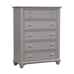 The Jamestown 5-Drawer Chest in Gray is a masterful blend of style, durability, and practicality, making it an essential addition to any bedroom. Expertly crafted from solid Acacia, premium manufactured woods, and authentic Oak veneers, this chest is buil