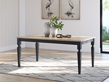 This dining table is made for the moments when family and friends gather. Its clean, simple design inspires easygoing mornings over coffee and dishing about your day during dinner. Outfitted with a neutral two-tone look, its welcoming appeal is well-suite