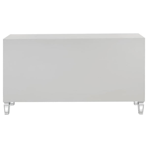 Leticia - 3-Drawer Mirrored Storage Accent Cabinet - Silver