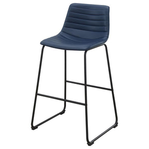 Zuni - Faux Leather Upholstered Bar Chair (Set of 2) - Blue