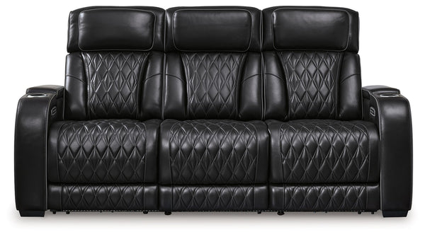 Ready to take your reclining experience to the next level? Then sit up and take notice. With this power reclining sofa, ultimate relaxation is at your fingertips. Experience the pure bliss of an air massage system and heated seats at the touch of a button
