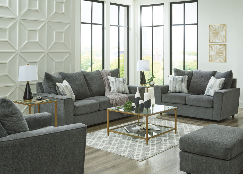 Whatâ€™s new in neutrals? Shades of gray, of course. Embrace the sophisticated design trend with this gorgeous living room group that offers a clean-lined, contemporary style at a comfortably cool price. Sure to lift your spirits, the plush chenille fabri