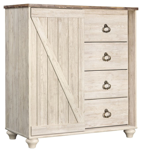 This dressing chest is the ultimate statement piece for a coastal cottage or shabby chic inspired retreat. A whitewash finish on the drawers and sides is wonderfully easy on the eyes. Paired with the unique plank-effect top, itâ€™s a driftwoody look that 
