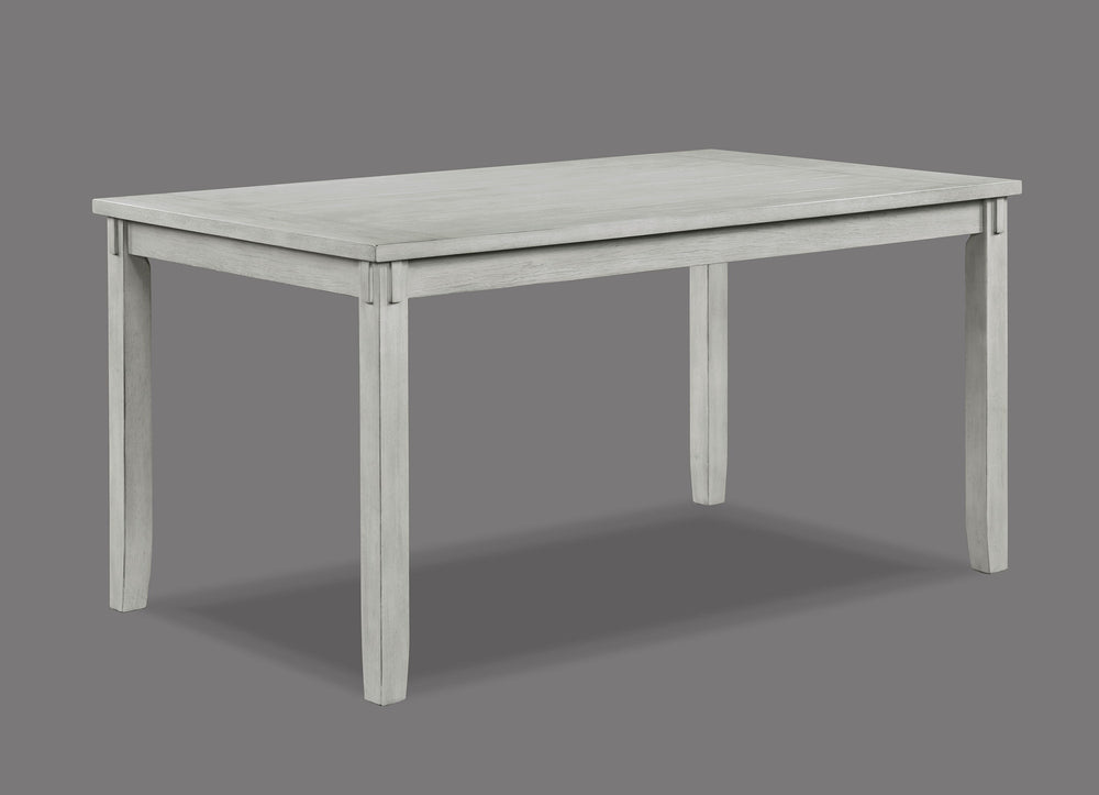 Brighten up your dining space with this charming and versatile dining group, designed to bring a fresh and inviting atmosphere to your home. The beautifully crafted table features a soft, distressed finish that exudes farmhouse elegance while maintaining 
