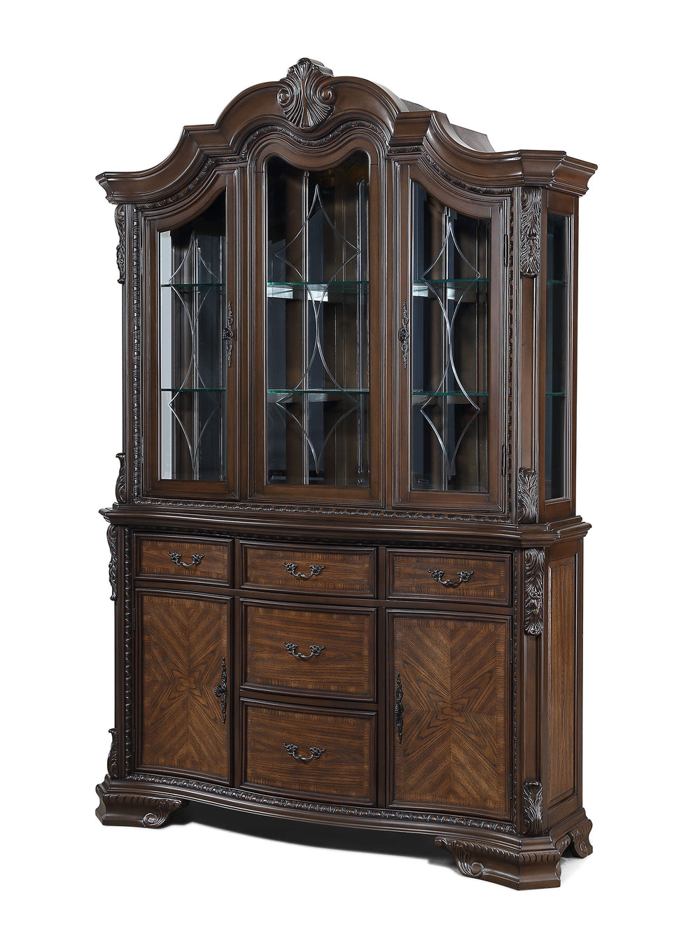 Elevate your dining experience with this exquisite and elegantly crafted set, designed to bring timeless sophistication to your home. The grand rectangular table features a rich, dark finish and intricately carved double pedestal base, making it the perfe
