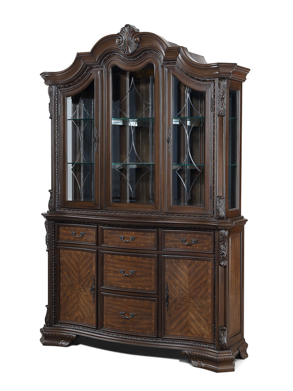 Kiera - 9 Piece Dining Room Set - Cherry Brown