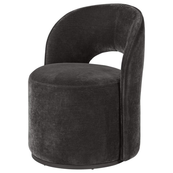 Harjo - Velvet Upholstered Swivel Accent Chair - Charcoal Gray