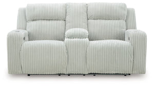 Forest Lake - Alloy - Power Reclining Loveseat With Console / Adj Headrest