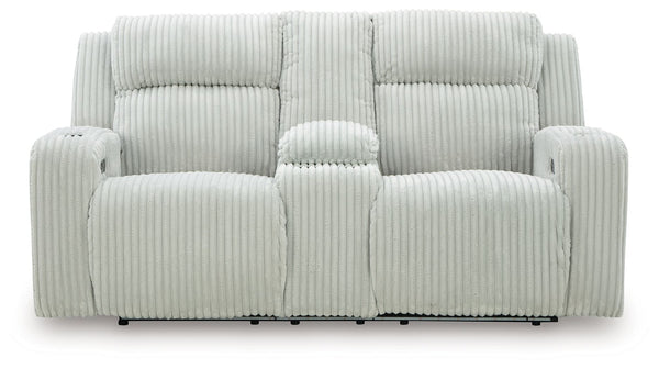 Forest Lake - Alloy - Power Reclining Loveseat With Console / Adj Headrest