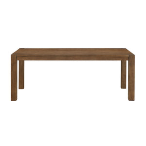  featuring a 78" dining table and 4 side chairs in a rich chestnut brown finish. Crafted from durable rubberwood solids and birch veneers