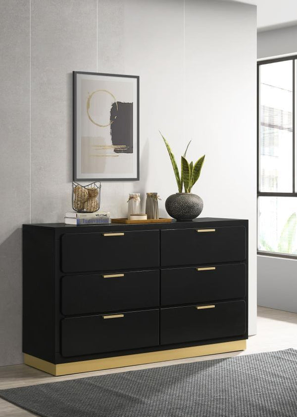 Caraway - 6-Drawer Dresser - Black