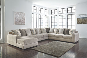 Plush and posh, this large sectional delights with deep comfort. Itâ€™s casually styled with big, roomy seats and modern textured chenille upholstery. Youâ€™ll find comfort in its soft back and reversible seat cushions. Guests are sure to fight over who w