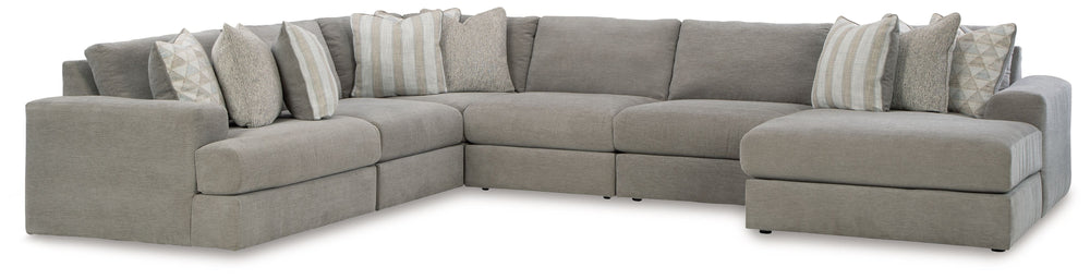 The casual, low-slung shape of this sectional makes it fully lounge-ready. Its deep seating invites you to sink right in, with bold beveled block arms that are softened by bullnose â€œwaterfallâ€ cushions. Best of all, the modular design lets you stage t