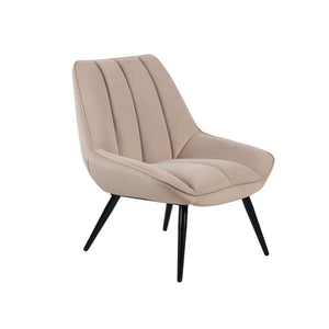 The Astrid Taupe Velvet Accent Chair combines style and comfort to create an inviting addition to any room. This chair features a channel tufted back and wraparound arms that offer both chic design and cozy seating. Made from 100% polyester, the luxurious
