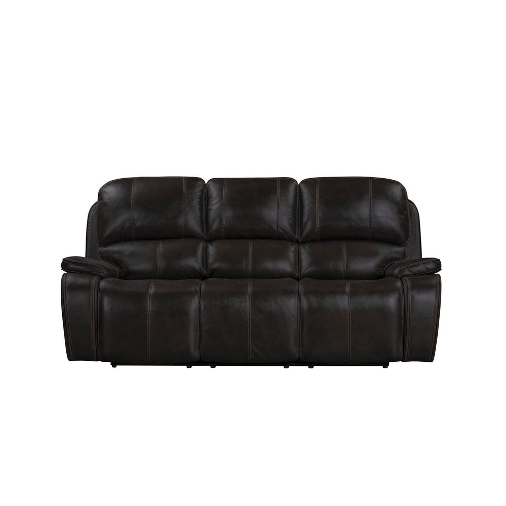 Immerse yourself in comfort and style with the Brookings Dual Recliner Sofa in charcoal gray. Upholstered in a leather-look polyester/pu fabric, this sofa offers the luxurious appearance of real leather without the hefty price tag. Tailored to perfection 