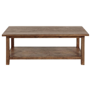  ensures durability while exuding a warm rustic charm. Its open lower shelf keeps d