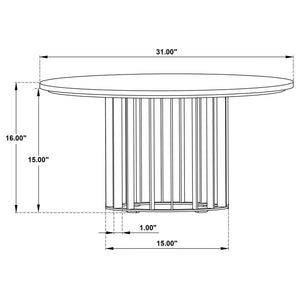 Haven - Round Genuine White Marble Top Coffee Table - Black