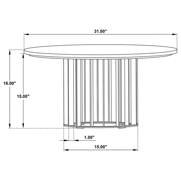 Haven - Round Genuine White Marble Top Coffee Table - Black