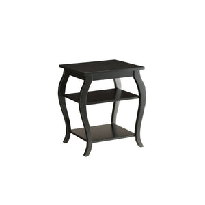 With the ability to be facing either way depending on what you like, the Becci end table is an unique design in which it can be turned either way. It features two lower shelves for plenty of open storage. And also offered in five colors: Walnut for the tr