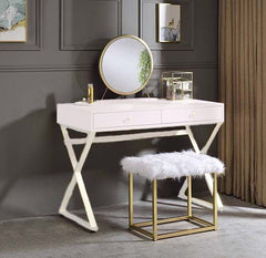 Adao - Vanity Mirror - Faux Fur, Mirror, White - 19-"