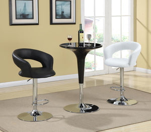 Barraza - Adjustable Height Bar Stool - White And Chrome