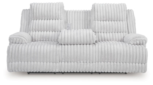 Rhines Falls - Alloy - Reclining Power Sofa With Drop Down Table