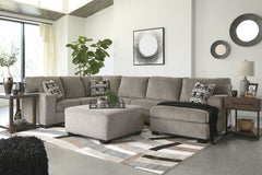 A mastery in less is more, this sectional manages to make cool, contemporary design so warm and cozy. A new twist on neutral, the sectionalâ€™s soothing -"platinum-" tone upholstery is incredibly plush to the touch. Gently rounded corners give the clean-l