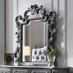 Designed for fans of our previous Vendome and Dresden collections, our House Delphine bedroom set embodies the romance of traditional design with a lighter touch. Each piece is hand-finished in sophisticated gray hues, and feature ornamental curves and fl