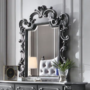 Designed for fans of our previous Vendome and Dresden collections, our House Delphine bedroom set embodies the romance of traditional design with a lighter touch. Each piece is hand-finished in sophisticated gray hues, and feature ornamental curves and fl