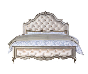 Esteban - Eastern King Bed - Velvet & Antique Champagne