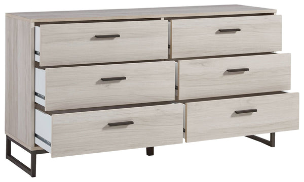 Socalle - Light Natural - Six Drawer Dresser - Vinyl-Wrapped