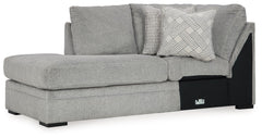 This left-arm facing corner chaise is made with polyester. Pairs with other items in the series to make a sectional.<br><br><b>Additional Dimensions</b><br><ul><li>Arm height: 40-"</li><li>Seat depth: 69-"</li><li>Seat height: 22-"</li><li>Top of cushion 