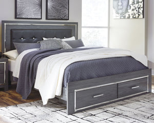 Reminiscent of Hollywood glamour of yesteryear, this king panel bed with storage interprets luxury in a decidedly modern way. Sumptuous details include button-tufted upholstery, faceted faux crystals and chrome-tone accents beautifully lit by LED lights e