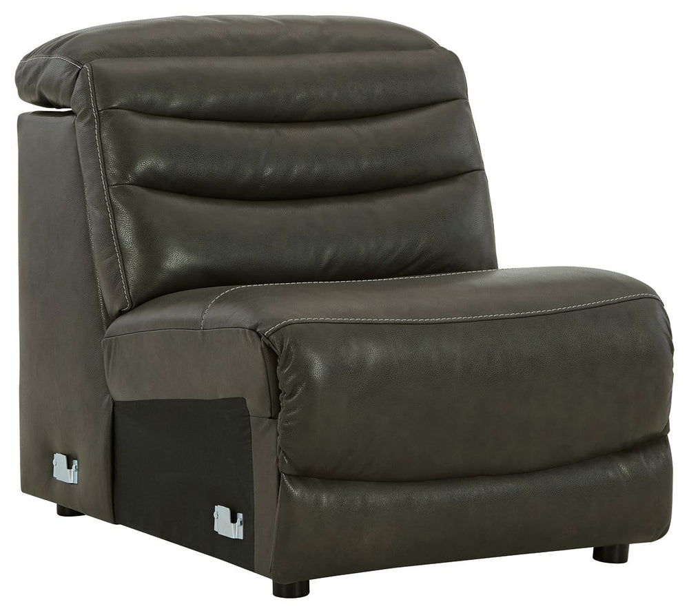 This item does not stand alone. It is compatible with other items in this series, sold separately.<br><br><b>Additional Dimensions</b><br><ul><li>Seat depth: 22-"</li><li>Seat height: 20-"</li><li>Fully reclined length: 65-"</li><li>Distance between recli