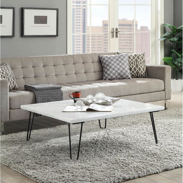KD, Square Coffee Table â€¢ No Storage: (Open Base) â€¢ Marble Top: Real Marble, Ply, Top Size: 1 Inch Thick (32mm), (Fixed Top/No Apron) â€¢ Metal Geometric Leg: Metal Tube<br/><br/><b>Product Features</b><ul><li>Occasional Table</li><li>NO Storage</li><