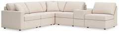 Looking cool and contemporary is great. But when it comes down to it, youâ€™re all about low-maintenance lounging. With the performance fabric on this sectional with console, cleaning spills is a breeze. Its customizable modular design caters to your ever