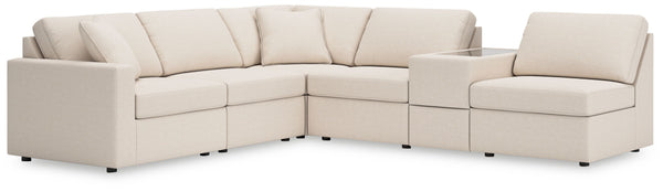 Looking cool and contemporary is great. But when it comes down to it, youâ€™re all about low-maintenance lounging. With the performance fabric on this sectional with console, cleaning spills is a breeze. Its customizable modular design caters to your ever