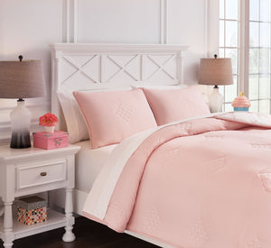 Lexann - Pink / White / Gray - Full Comforter Set