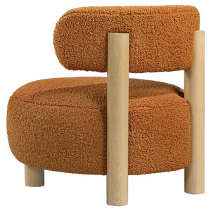 Zonie - Boucle Upholstered Barrel Back Accent Chair - Orange